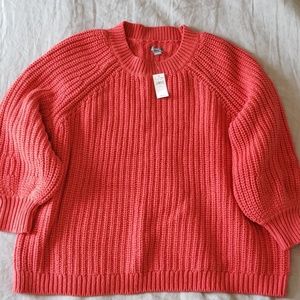 Aerie AE sweater, red-orange 3/4 sleeve, M, NWT